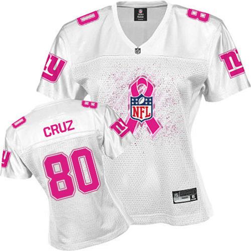 Giants #80 Victor Cruz White 2011 Breast Cancer Awareness Stitched NFL Jersey